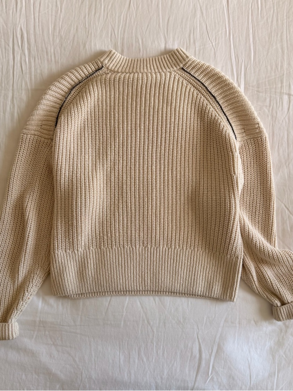 Everlane cream knit sweater Sz M - Picture 3 of 7